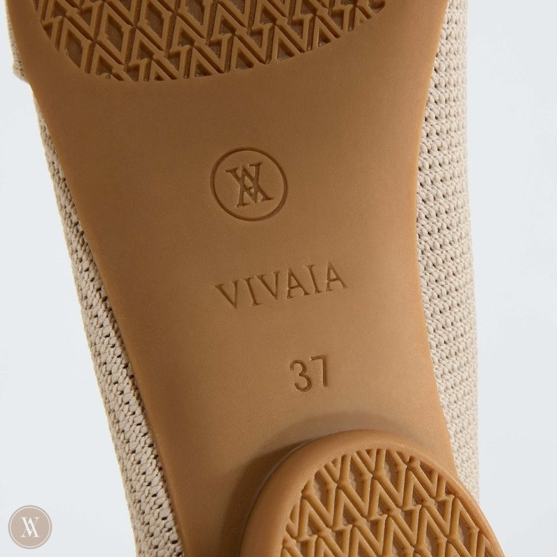 VIVAIA Bibi Round-Toe Knotted Platte Schoenen Dames Almond | ADU-6871