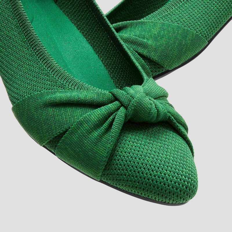 VIVAIA Bibi Round-Toe Knotted Platte Schoenen Dames Groen | PPR-9083