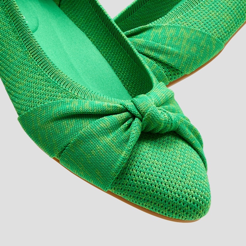 VIVAIA Bibi Round-Toe Knotted Platte Schoenen Dames Groen | EXV-2733