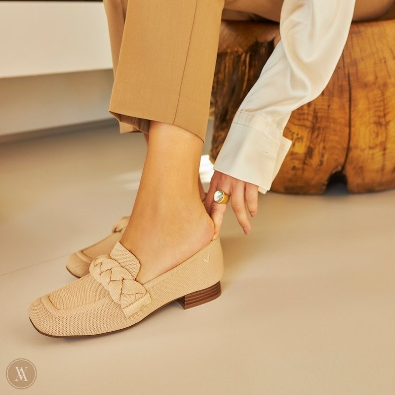 VIVAIA Caitlin Square-Toe Knot Loafers Dames Almond | AFI-7690