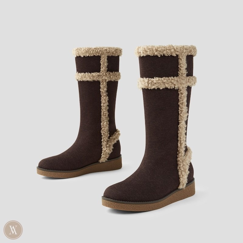 VIVAIA Camila Faux Fur Laarzen Dames Donkerchocola | CRS-4405