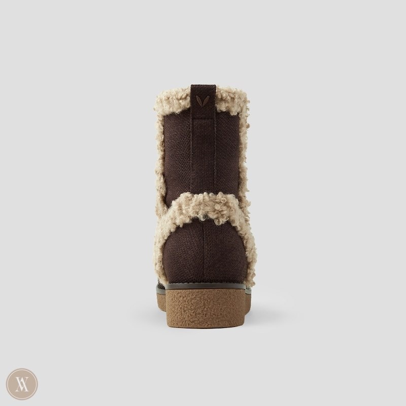 VIVAIA Courtney Faux Fur Enkellaarsjes Dames Donkerchocola | ZIX-4280