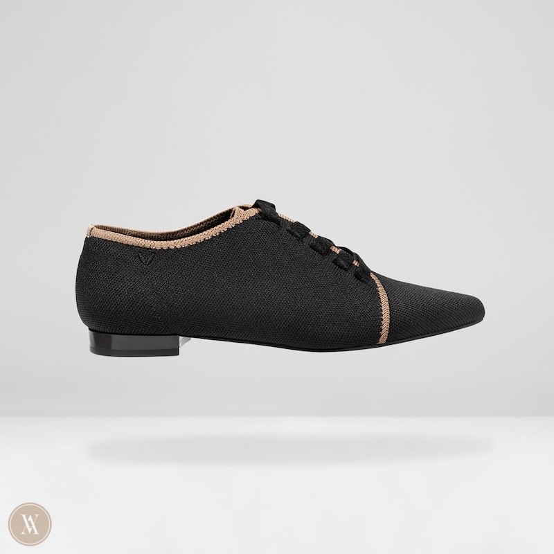 VIVAIA Grace Pointed-Toe Lace-Up Oxfords Dames Zwart | JNU-1136