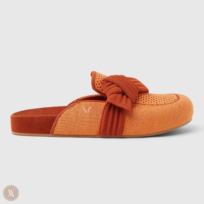 VIVAIA Lauren Round-Toe Knot Mules Dames Koraal Oranje | JII-9264