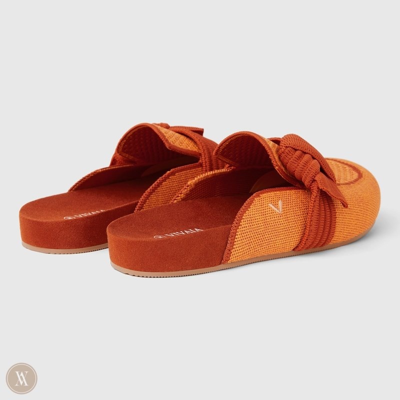 VIVAIA Lauren Round-Toe Knot Mules Dames Koraal Oranje | JII-9264