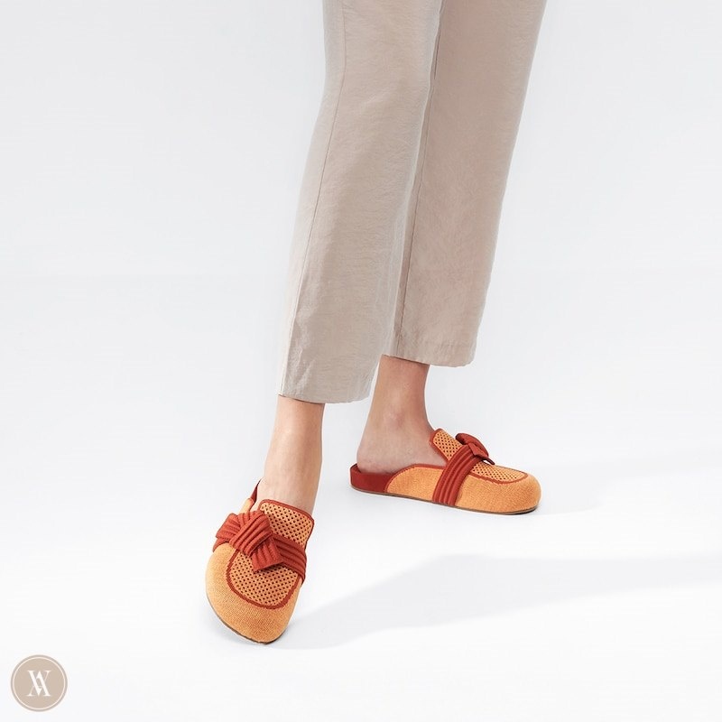 VIVAIA Lauren Round-Toe Knot Mules Dames Koraal Oranje | JII-9264