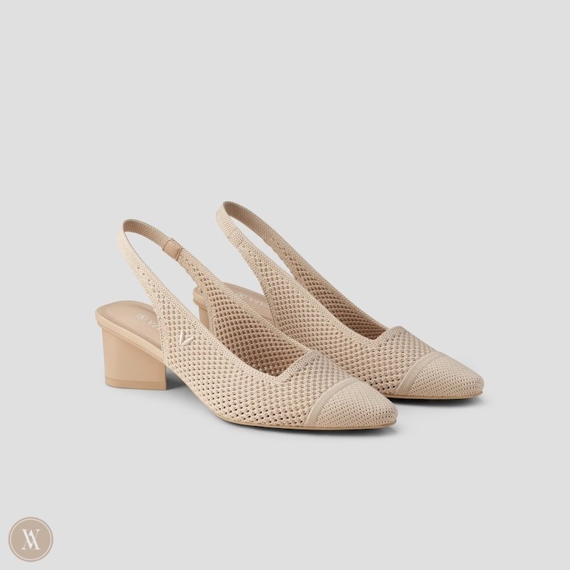 VIVAIA Leah Pointed-Toe Slingback Dames Almond Mesh | GGG-6243