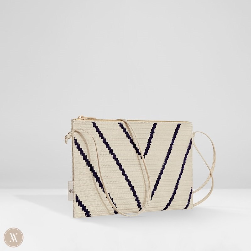 VIVAIA Lucy - Ivory Chevron Tassen Dames Wit | HXY-9623