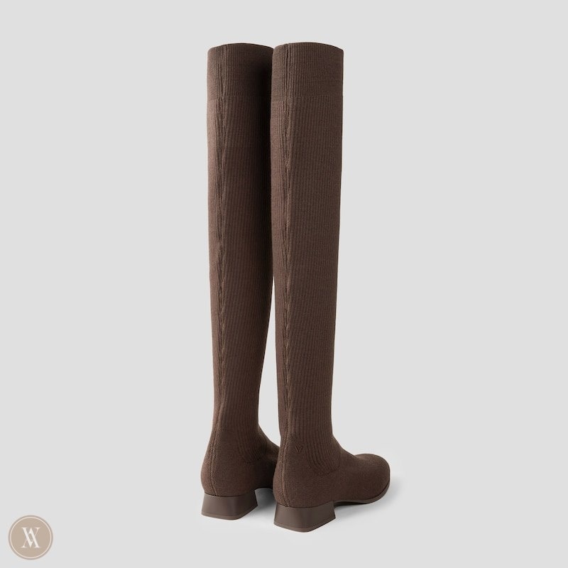 VIVAIA Madeline Over-Knee Water Repellent Wollen Laarzen Dames Donkerchocola | VZY-0228