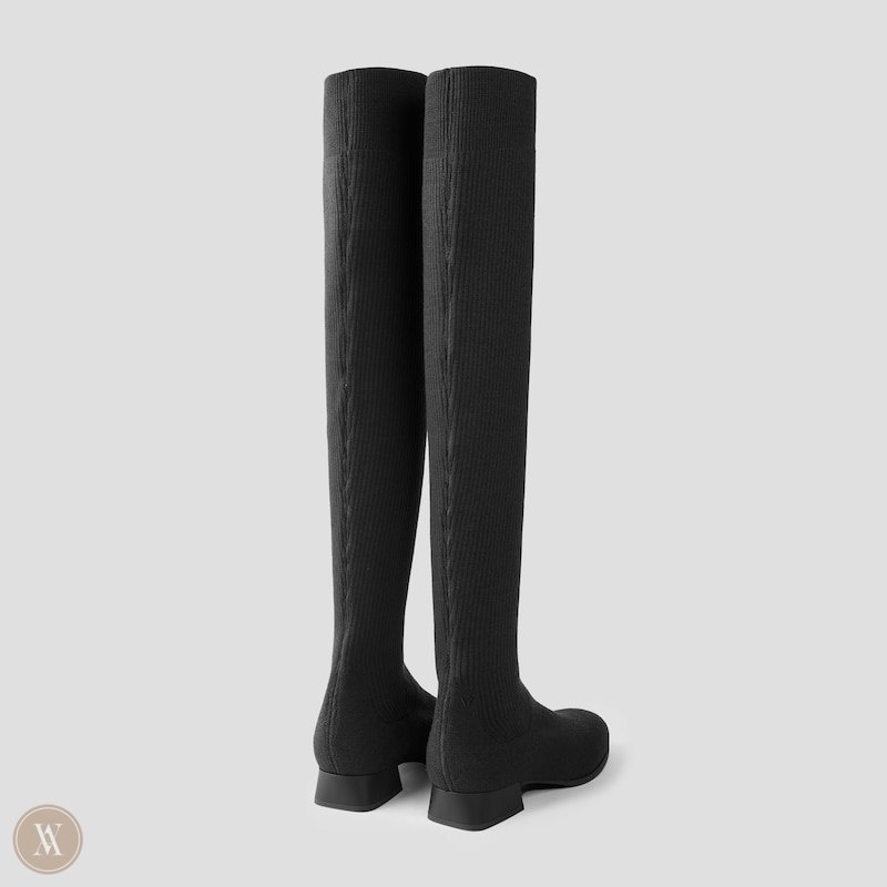 VIVAIA Madeline Over-Knee Water Repellent Wollen Laarzen Dames Zwart | SPN-5023