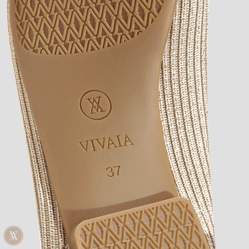 VIVAIA Margot 2.0 Square-Toe V-Cut Platte Schoenen Dames Goud | YII-8531