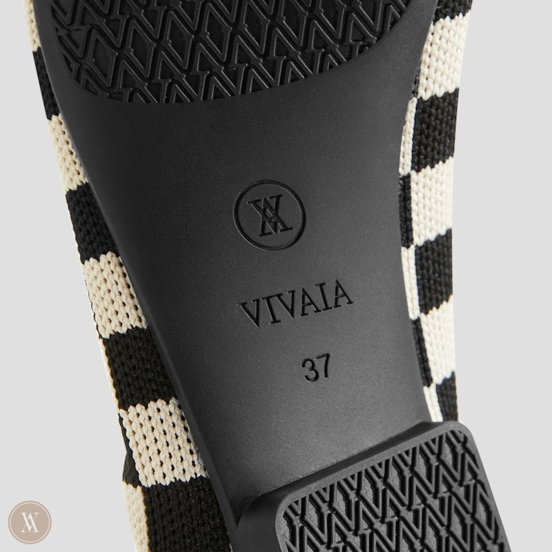 VIVAIA Margot 2.0 Square-Toe V-Cut Platte Schoenen Dames Checker | IDM-4734