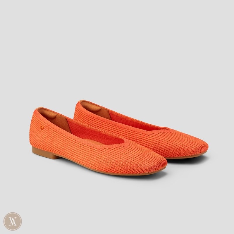 VIVAIA Margot 2.0 Square-Toe V-Cut Platte Schoenen Dames Oranje | VMV-4237