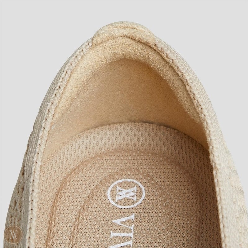 VIVAIA Margot 2.0 Square-Toe V-Cut Mesh Platte Schoenen Dames Almond Mesh | LUB-8051