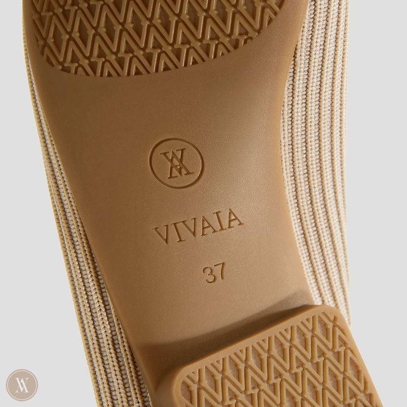 VIVAIA Margot 2.0 Square Toe V-Cut Platte Schoenen Dames Almond | IMB-0559