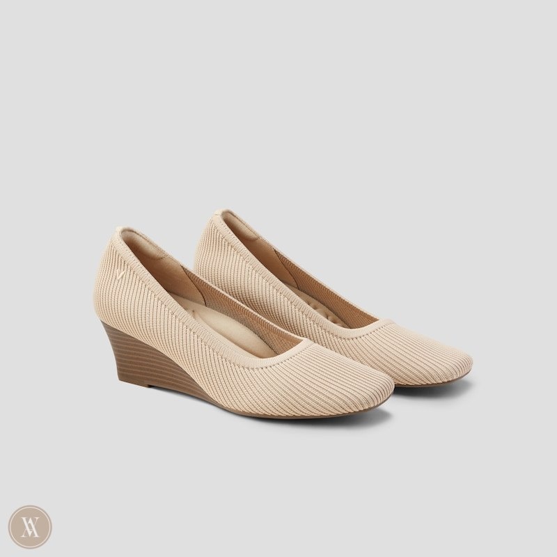 VIVAIA Margot Wedge Pro Square-toe Wedge Dames Almond | EGU-6232