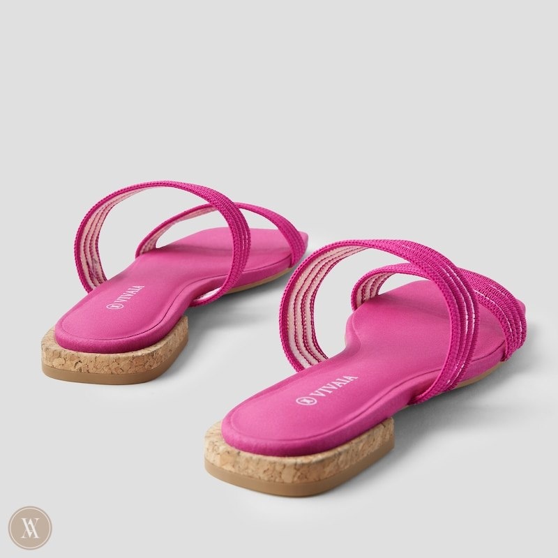 VIVAIA Maya Square-Toe Slide Sandalen Dames Pitaya Waves | VNL-4037