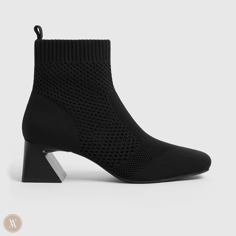 VIVAIA Melissa Perforated Laarzen Met Hakken Dames Zwart | PKE-1868