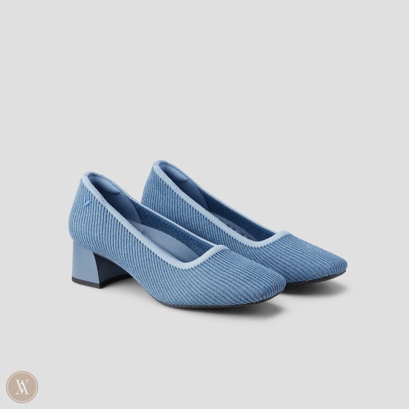 VIVAIA Melody Pro Square-Toe Chunky Hakken Dames Blauw | KQE-1407