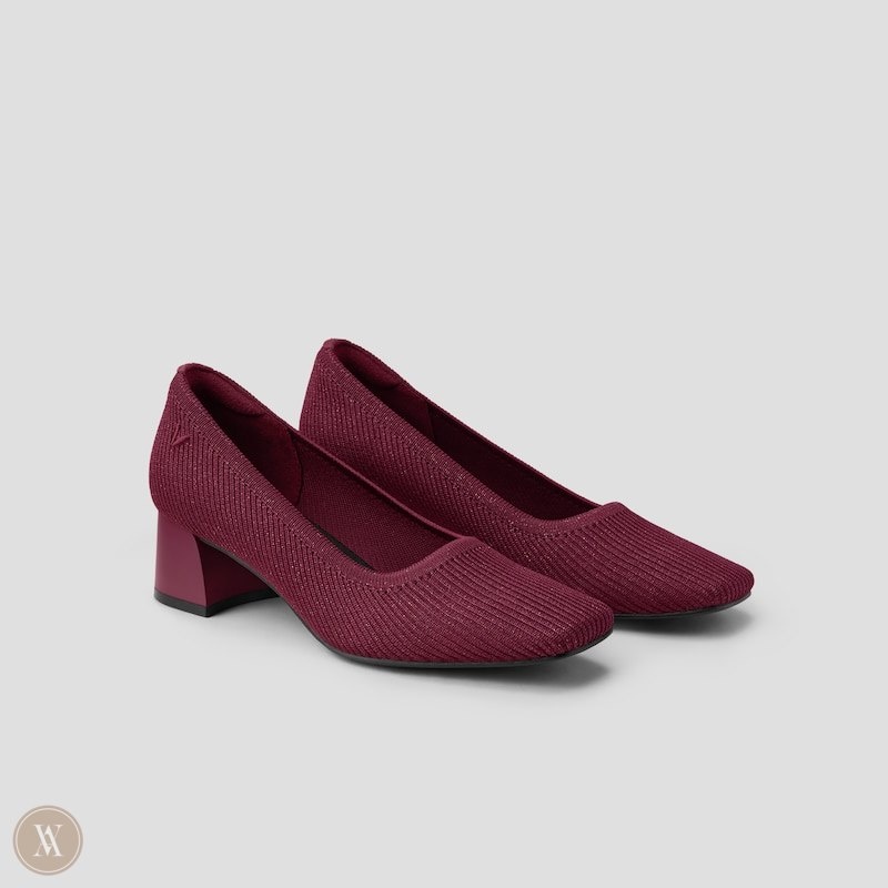 VIVAIA Melody Square-Toe Chunky Hakken Dames Bordeaux | NJF-6388