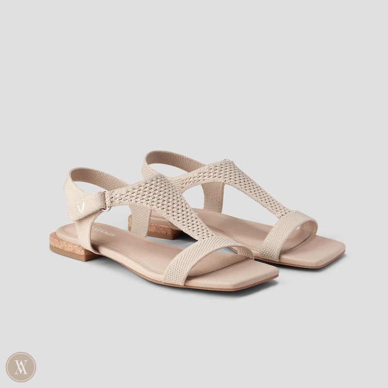 VIVAIA Mia Square-Toe Adjustable Sandalen Dames Almond Mesh | JWK-0111