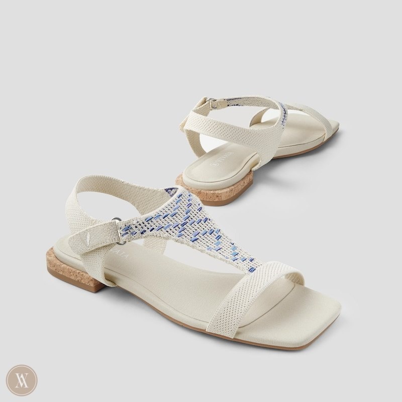 VIVAIA Mia Square-Toe Adjustable Sandalen Dames Gekleurd Blauw | QVQ-0504