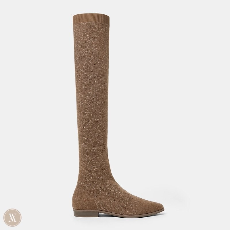 VIVAIA Michaelia Pointed-Toe Laarzen Tot Over De Knie Dames Bruin | CUB-2944