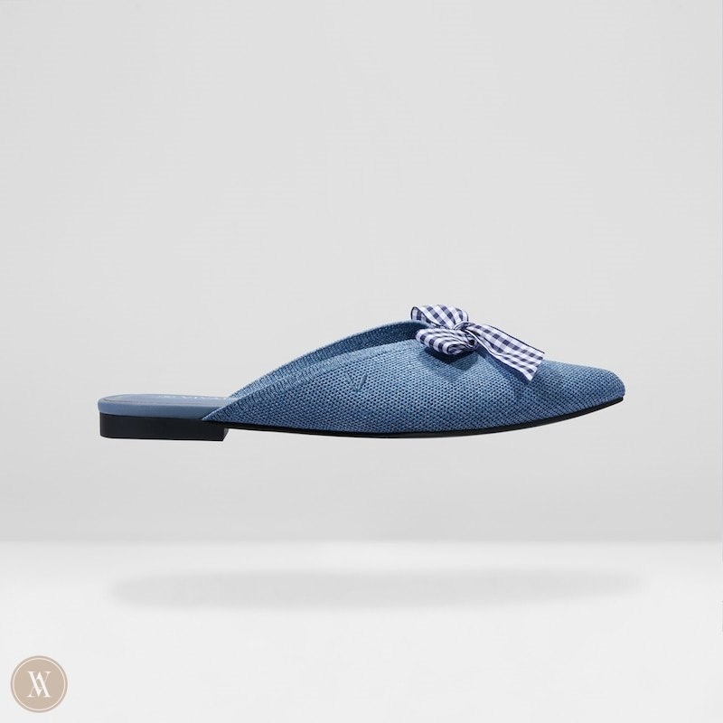 VIVAIA Molly Pointed-Toe Bow Mules Dames Grijs Blauw | BZV-8940