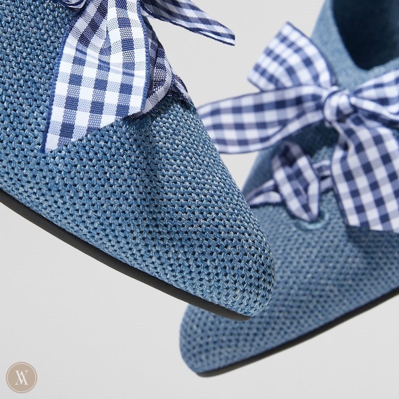 VIVAIA Molly Pointed-Toe Bow Mules Dames Grijs Blauw | MQI-1796