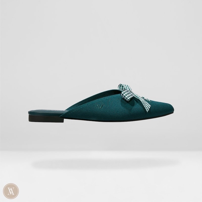 VIVAIA Molly Pointed-Toe Bow Mules Dames Groen | ZXC-8364