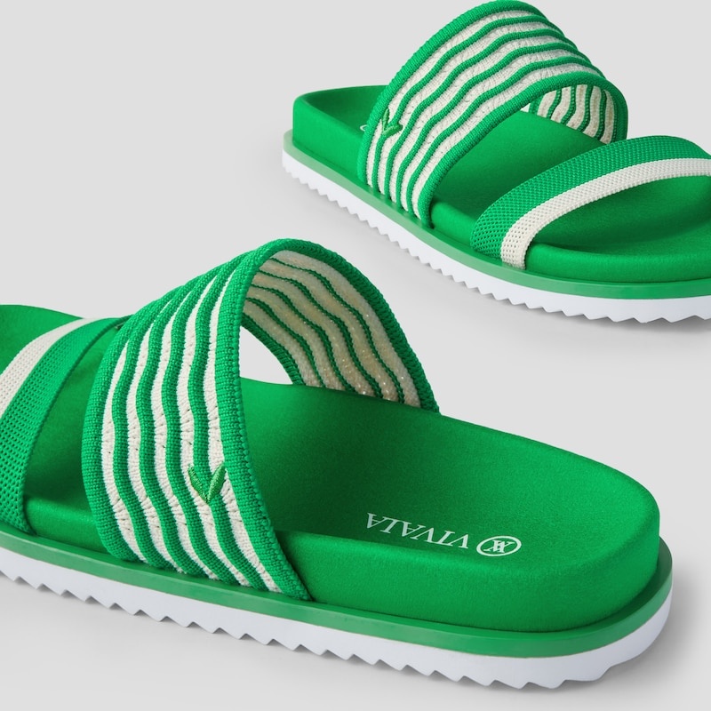 VIVAIA Naina Double Straps Slide Sandalen Dames Groen | ZYL-2850