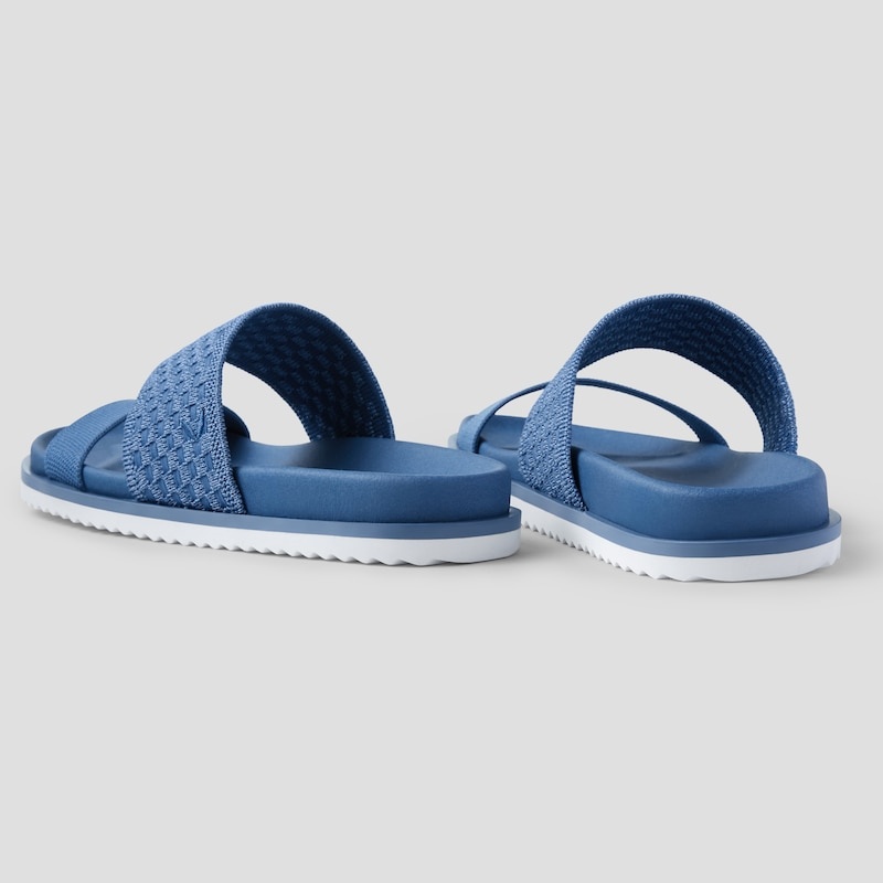 VIVAIA Naina Double Straps Slide Sandalen Dames Denim Woven | ZEY-9663