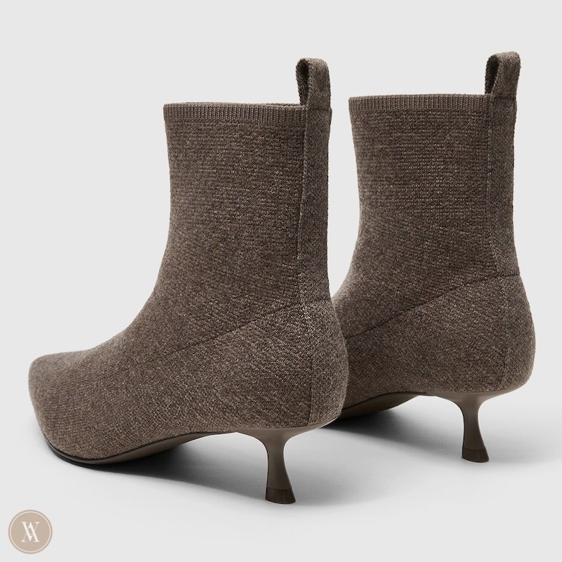 VIVAIA Naomi Pointed-Toe Laarzen Met Hakken Dames Koffie Grijs | BFG-0596