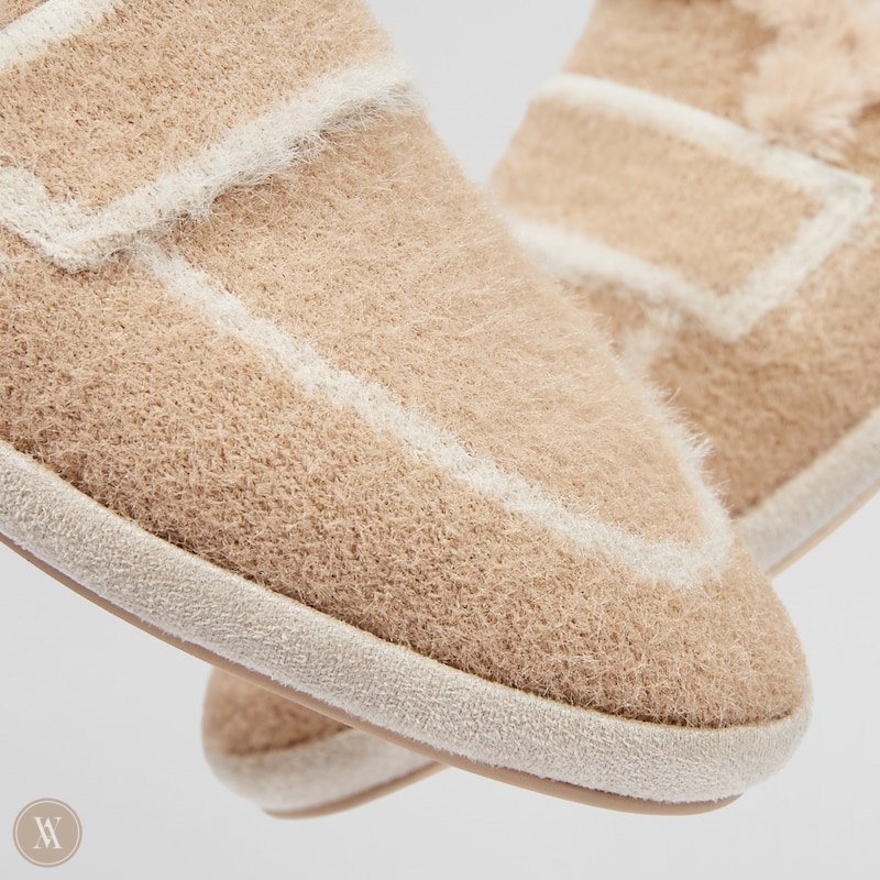 VIVAIA Renee Round-Toe Fluffy Slippers Dames Khaki Bruin | ONN-0588