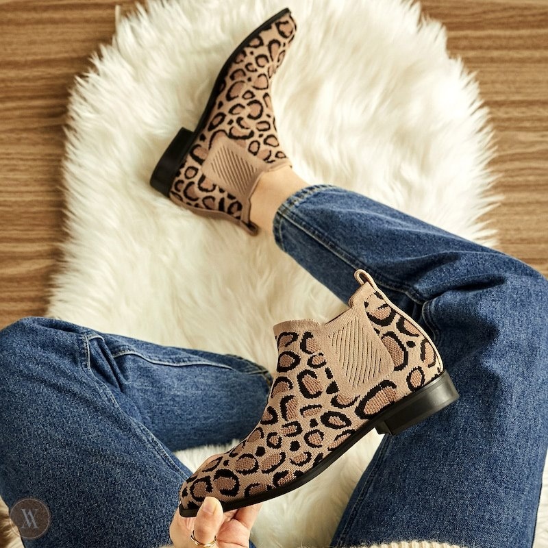 VIVAIA Ryan Water Repellent Chelsea-laars Dames Donkerleopard | NIV-7593