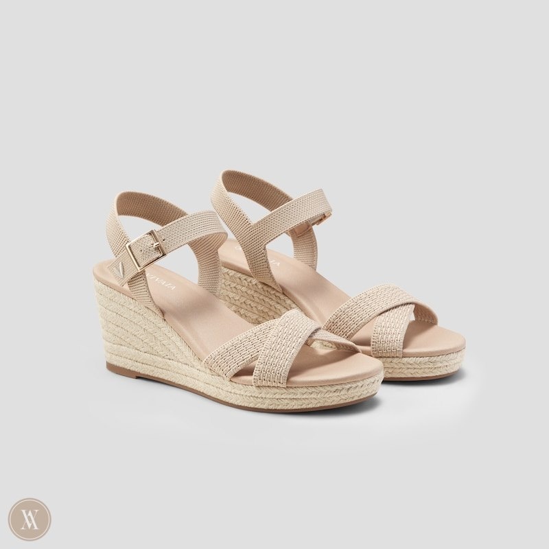 VIVAIA Sally Round-Toe Sandalen Met Sleehak Dames Almond | GSR-3313