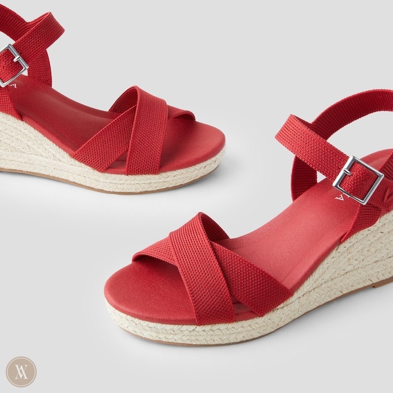 VIVAIA Sally Round-Toe Sandalen Met Sleehak Dames Rood | EXF-2991