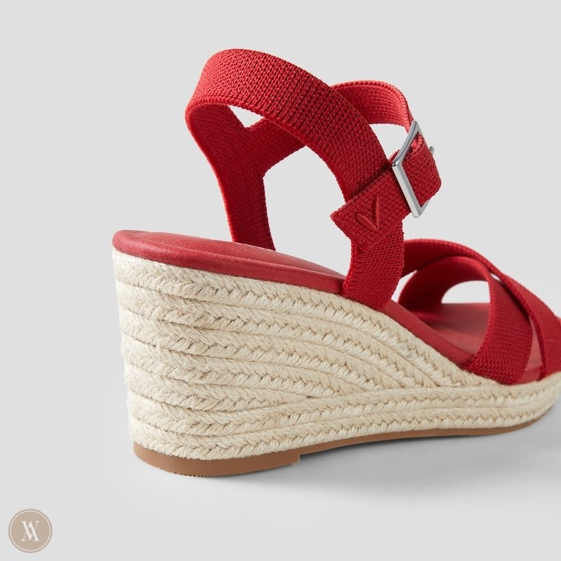 VIVAIA Sally Round-Toe Sandalen Met Sleehak Dames Rood | EXF-2991