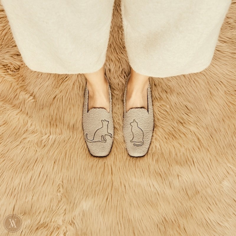 VIVAIA Samantha Squared-Toe Terry Knit Loafers Dames Latte - Cat | EWH-3472