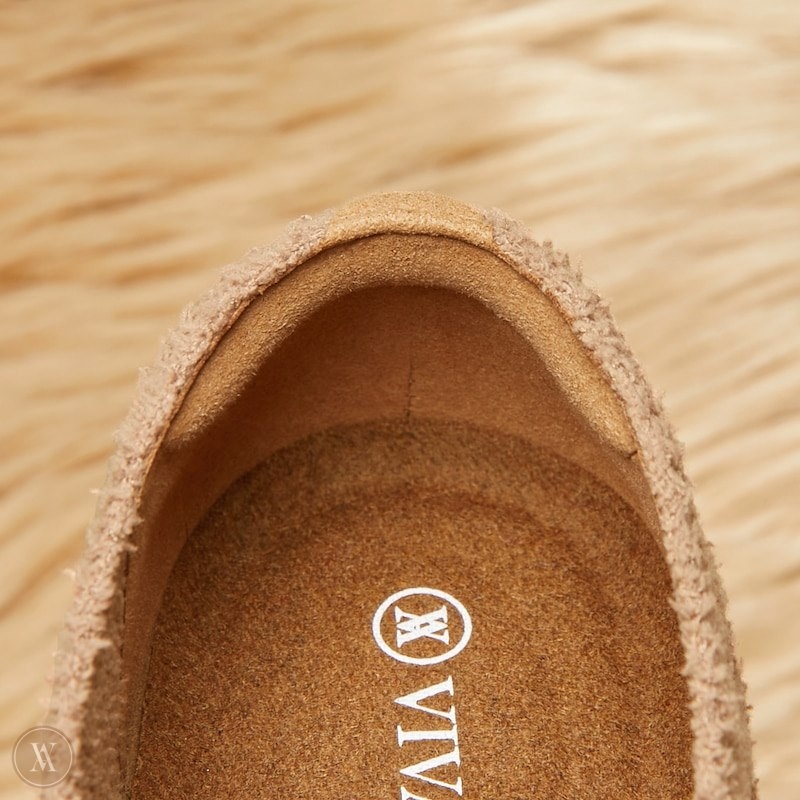 VIVAIA Samantha Squared-Toe Terry Knit Loafers Dames Nutmeg - Bear | UOY-7044