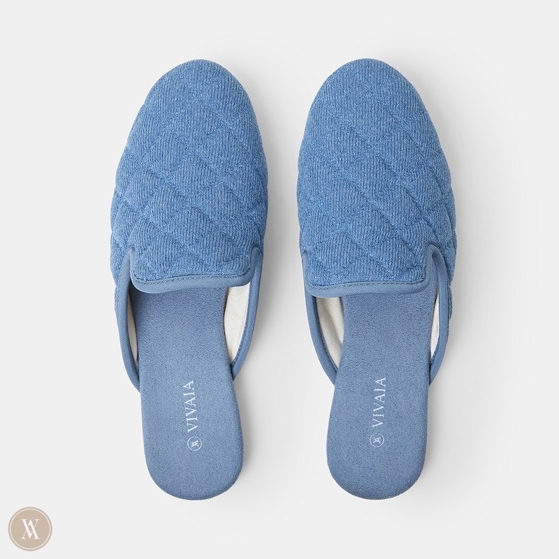 VIVAIA Sherry Round-Toe Quilted Mules Dames Blauw | IKA-6860