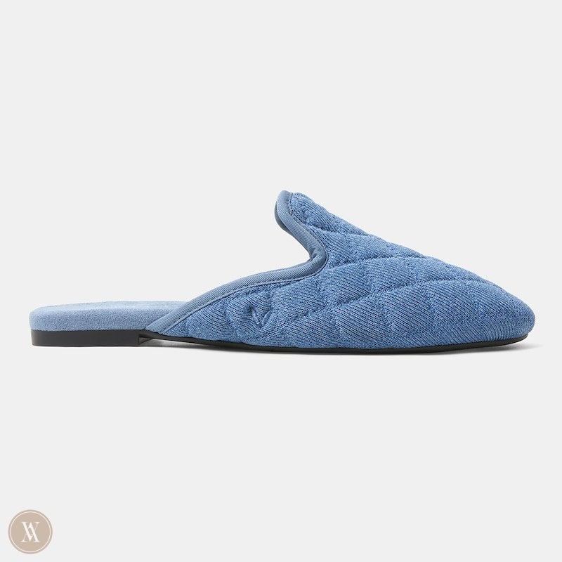 VIVAIA Sherry Round-Toe Quilted Mules Dames Blauw | IKA-6860