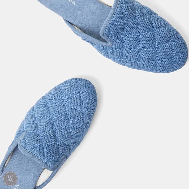 VIVAIA Sherry Round-Toe Quilted Mules Dames Blauw | IKA-6860