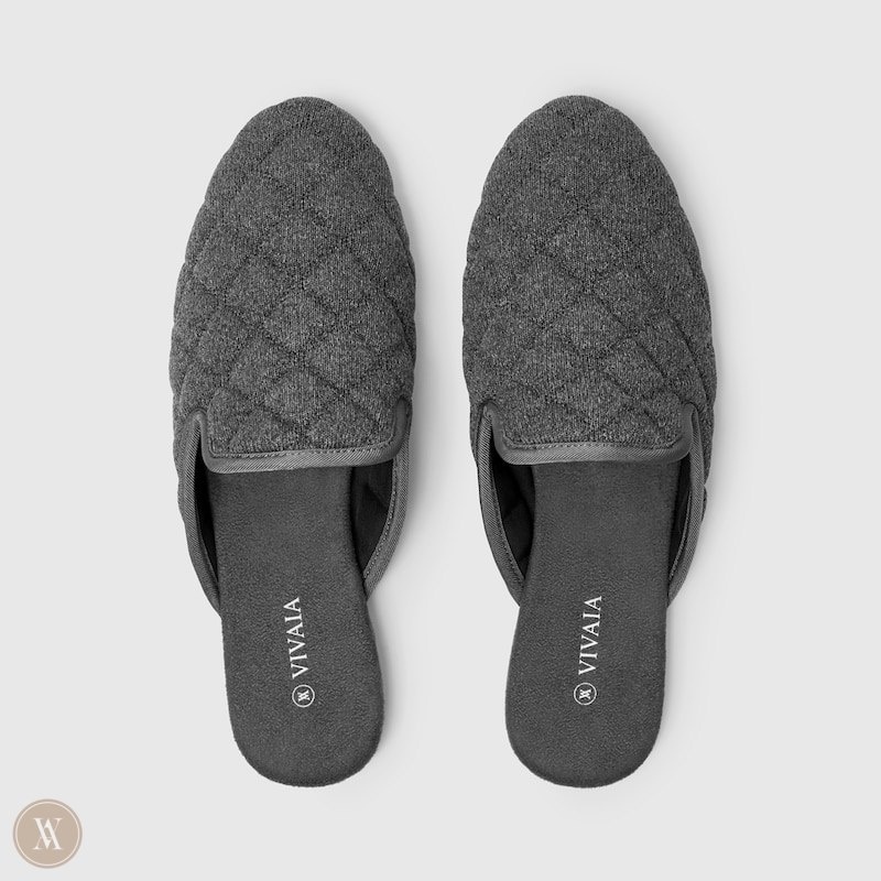 VIVAIA Sherry Round-Toe Quilted Mules Dames Grijs | ZPA-5399