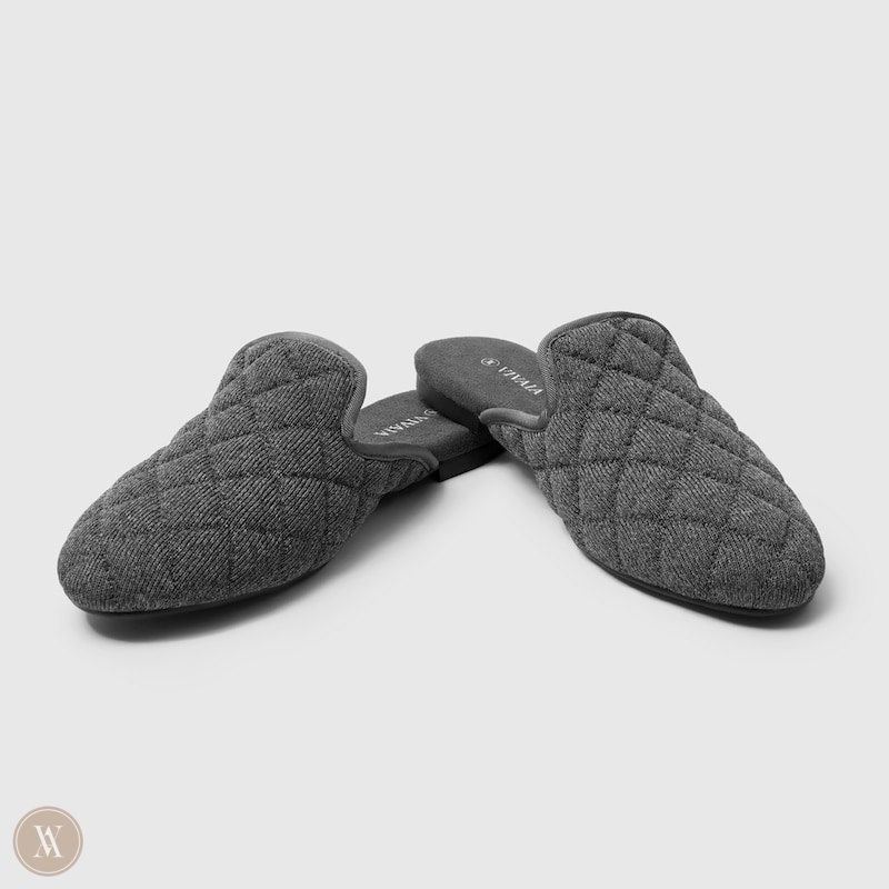 VIVAIA Sherry Round-Toe Quilted Mules Dames Grijs | ZPA-5399