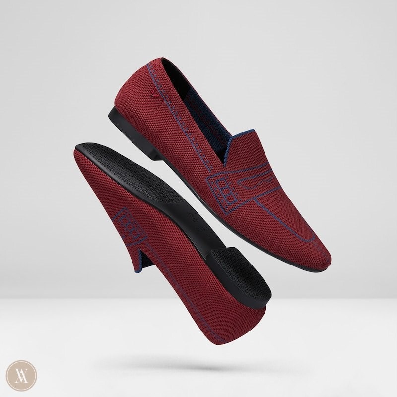 VIVAIA Sierra Square-Toe Patterned Loafers-Crab Red Dames Rood | PEV-5520