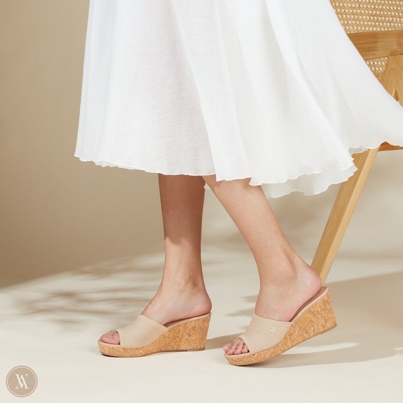 VIVAIA Stacey Round-Toe Sandalen Met Sleehak Dames Almond Crochet | NPS-9178