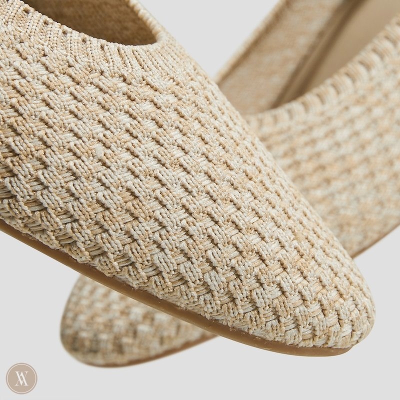 VIVAIA Tamia 2.0 Almond-Toe Ballerinas Dames Sand Woven | SWD-4405