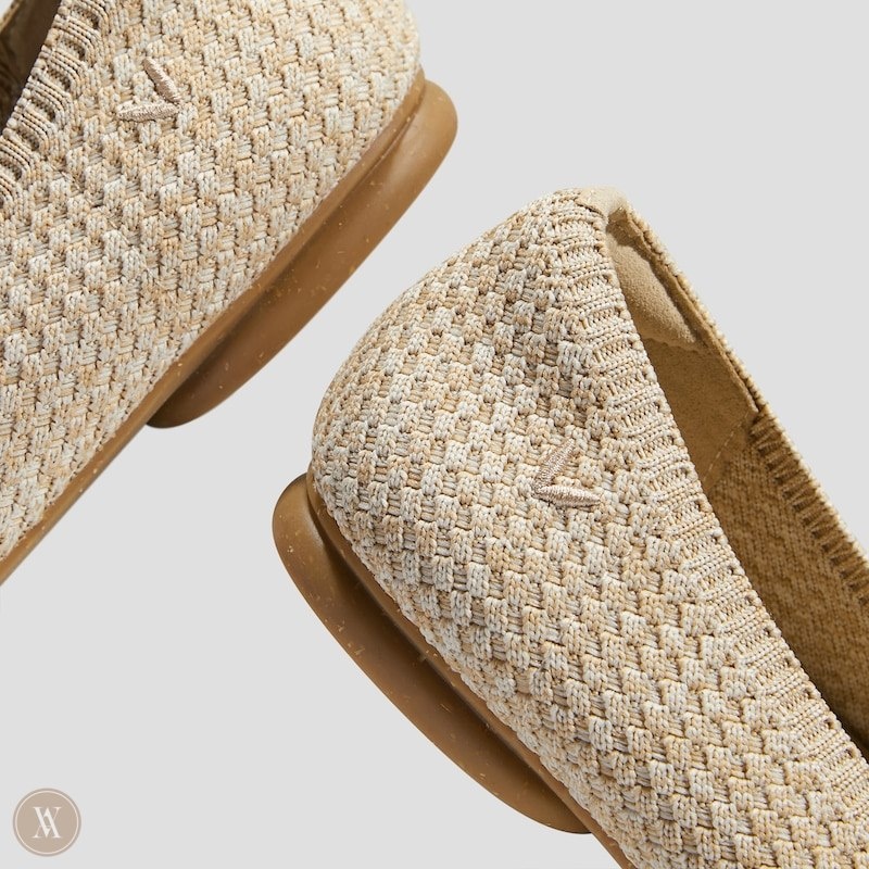 VIVAIA Tamia 2.0 Almond-Toe Ballerinas Dames Sand Woven | SWD-4405