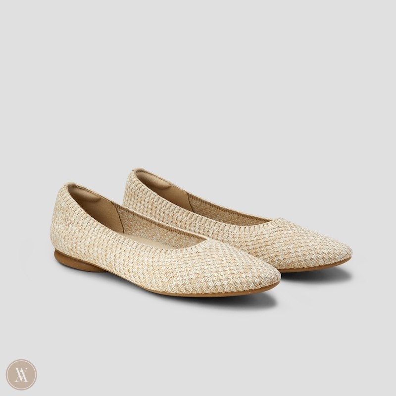 VIVAIA Tamia 2.0 Almond-Toe Ballerinas Dames Sand Woven | SWD-4405